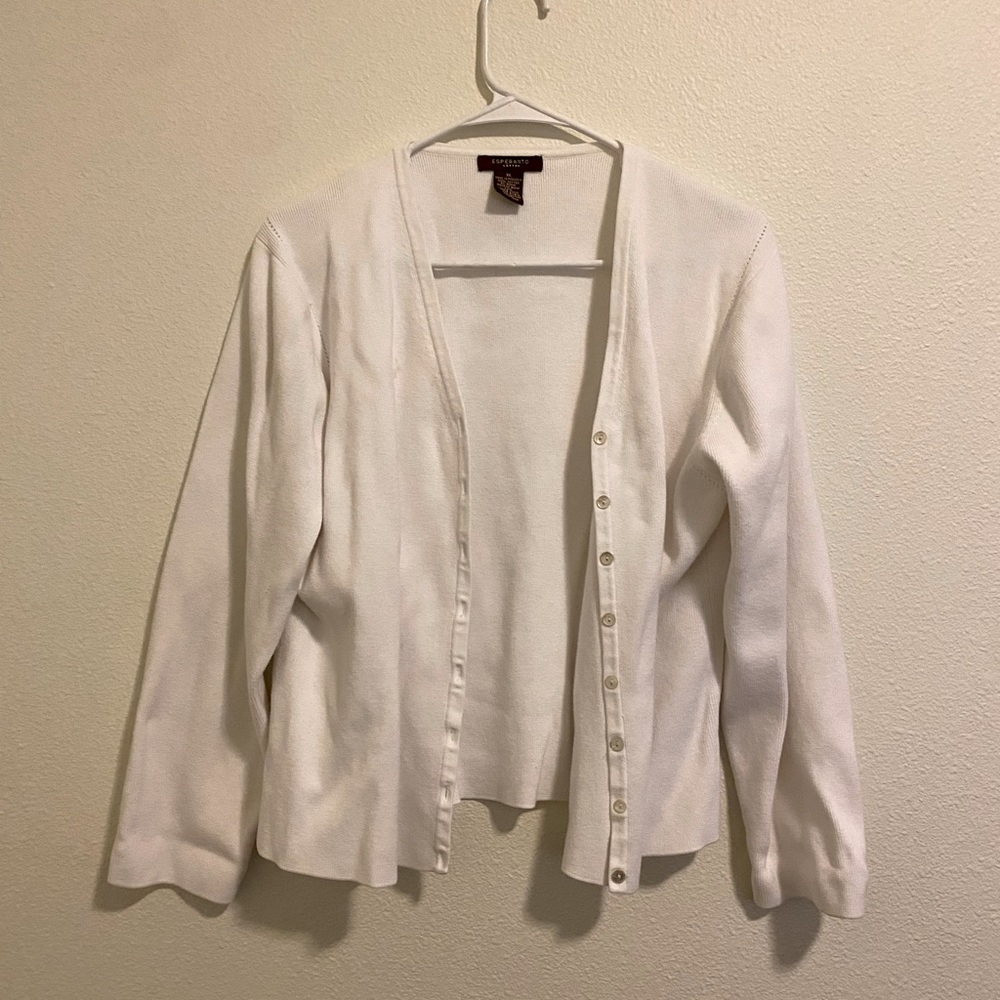 White cardigan